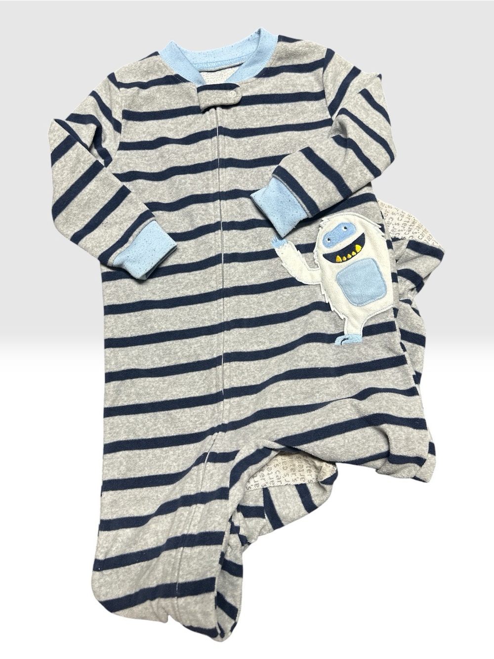 Carter's Navy & Gray Striped Monster Sleep Sack